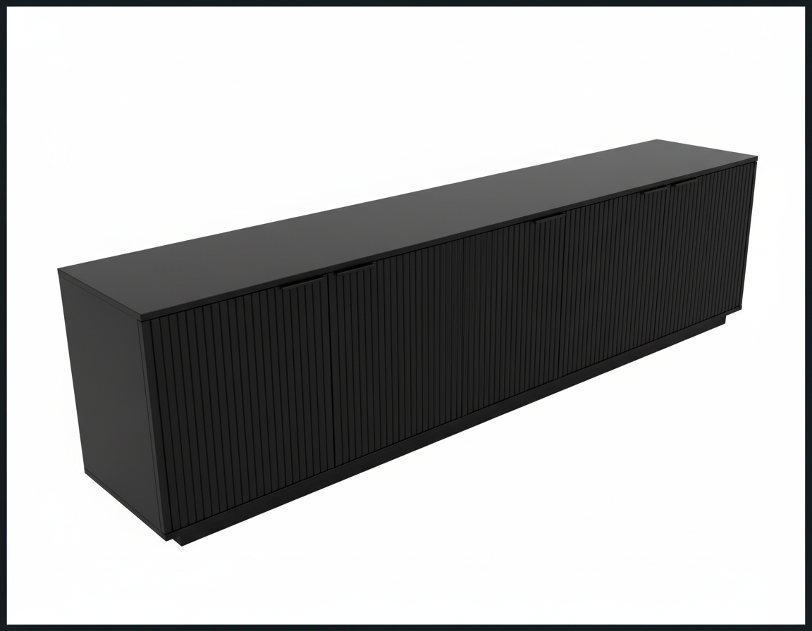 The Novera Black Fluted Low-Profile Console