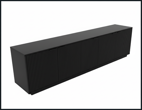 The Novera Black Fluted Low-Profile Console